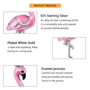 Flamingo Earrings for Women 925 Sterling Silver Pink Flamingo Dangle Drop Earrings Animal Jewelry Christmas Gifts for Women