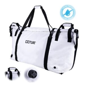 goture insulated fish cooler bag, monster leakproof fish kill bag, portable large fishing cooler bag for outdoor travel with drain plug, keep ice cold all day long （58.3x11.8x23.6in）