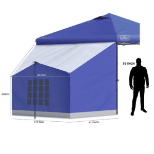 KAMPKEEPER Side Tent,Camping Tent for 10' x 10' Pop Up Canopy, Easy Set Up Gazebo,Compatible with 10' Wide Tents (Blue) Only Side Tent