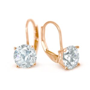 1.0 Ct - 4.0 Ct Lever Back Moissanite Stud Earrings, Round Cut Moissanite Diamond Hoop Earring, 14K Gold Stud Earrings for Women (2 Ct. [6.5mm *2], 14k Rose Gold)