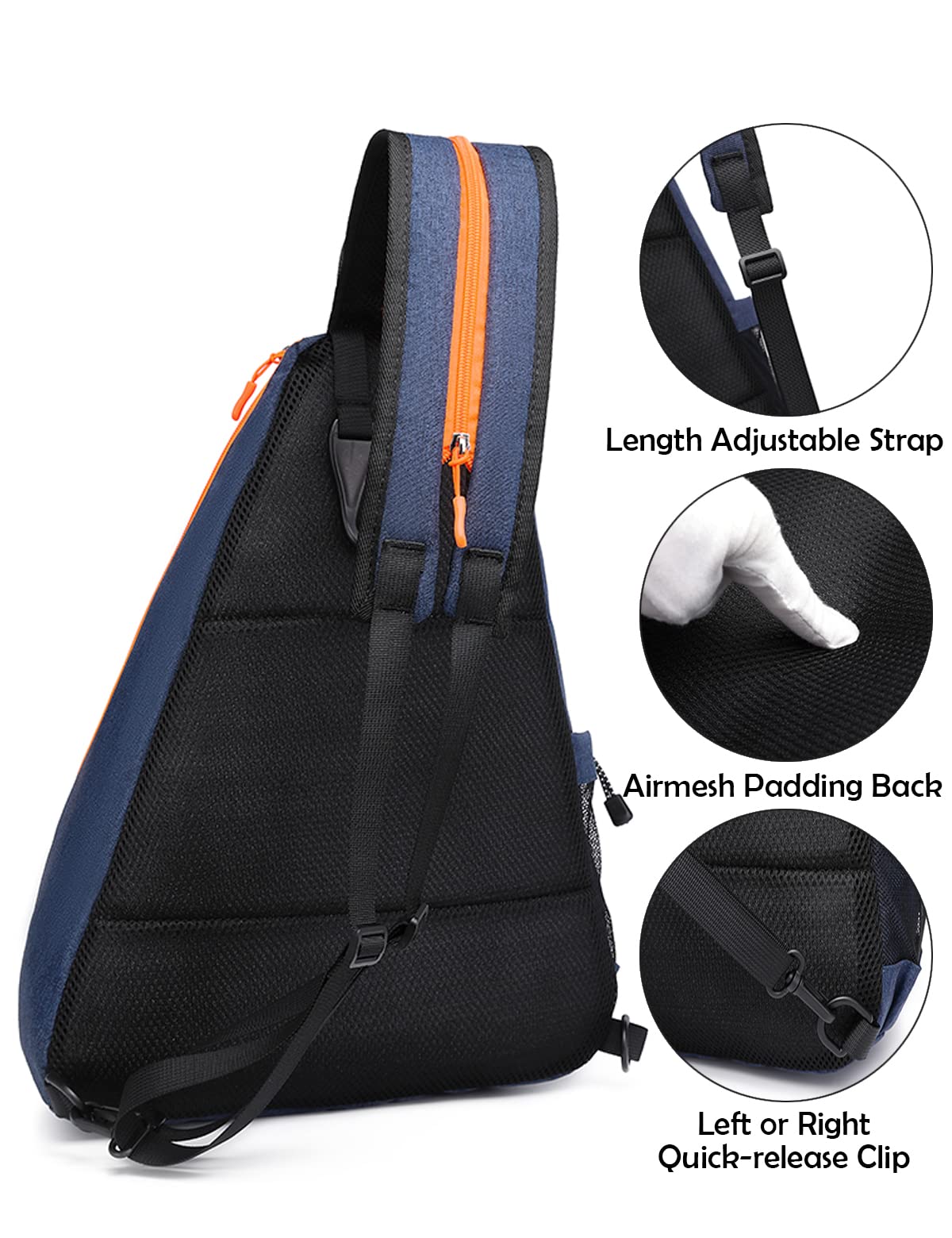 OUTPLORER Pickleball Bags for Men Women Pickleball Paddle Bag Sports Pickleball Bag Adjustable Sling Bag with Fence Hook Crossbody Backpack Fits to the Courts (Orange B)