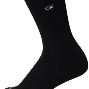 Calvin Klein Women's Socks - Cushion Athletic Crew Socks (6 Pack), Size 4-10, Pure Black