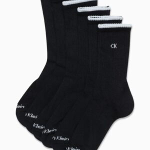 Calvin Klein Women's Socks - Cushion Athletic Crew Socks (6 Pack), Size 4-10, Pure Black