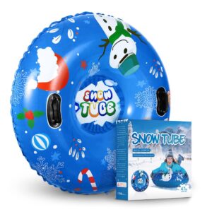 BESPORTBLE Inflatable Snow Tube PVC Inflatable Snow Sled Winter Snow Tube Heavy Duty Snow Sled with Handles for Children and Adults, 120cm/47inch