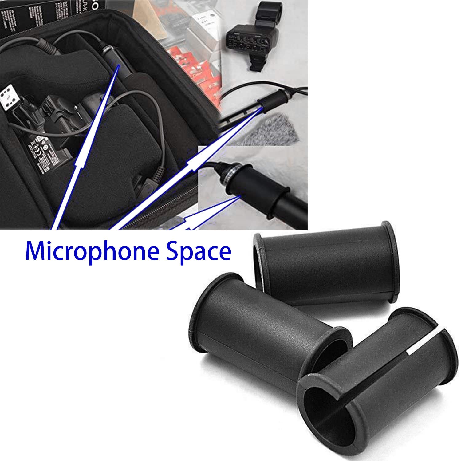 LUORNG 2PCS Microphone Shock Mount Rubber Spacer Tube Washer for MKH418 MKH416 MKH8060 MKE600 Azden SGM-250 ECM-XM1 FX3,FS7,FX6,FX8,FX9,NX80,FS5, Microphone Sleeve Washer