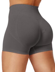 yeoreo dora seamless scrunch workout shorts for women high waisted butt lifting gym yoga biker shorts deep taupe s