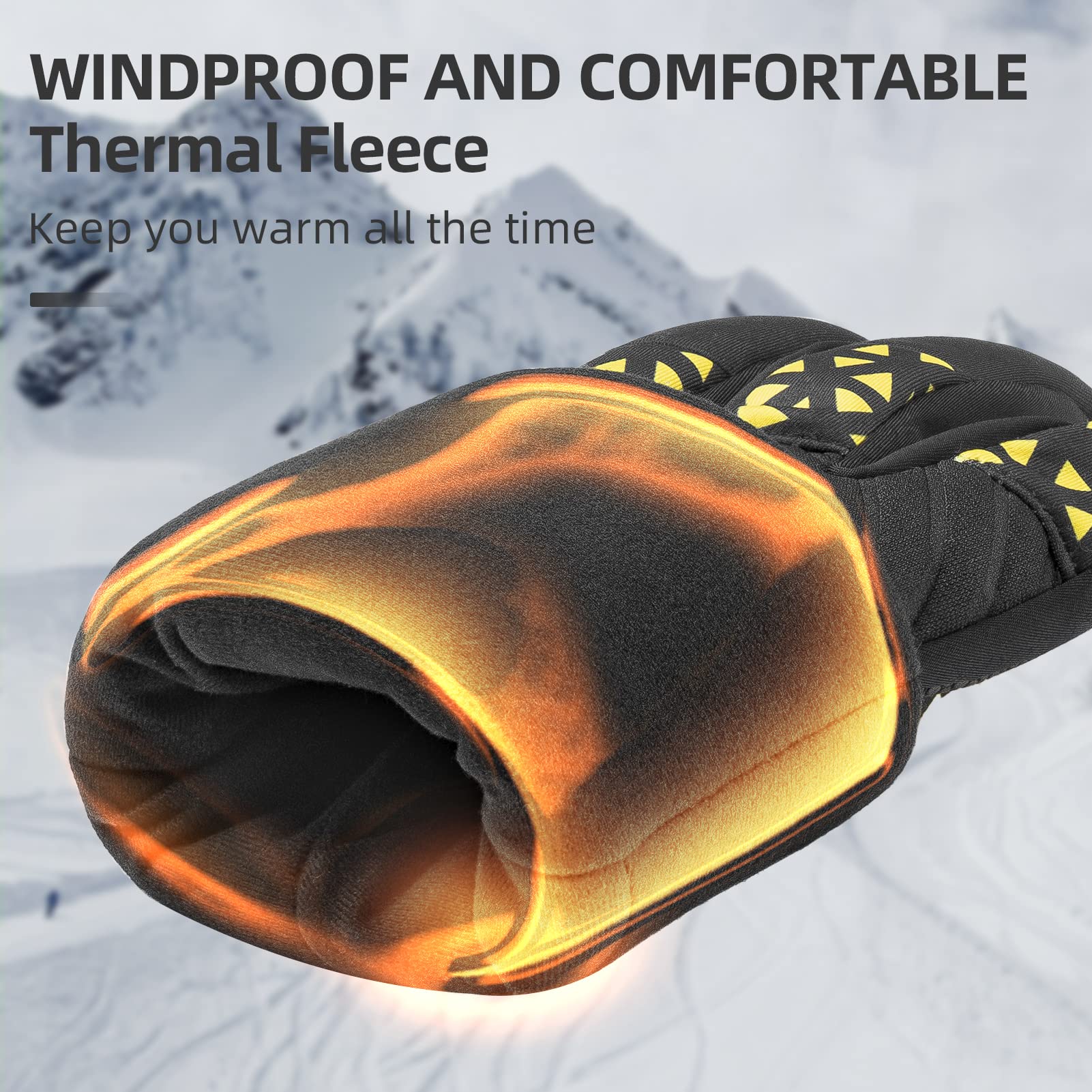 ROCKBROS Winter Thermal Cycling Gloves Touch Screen Men Women Gloves Windproof Ski Snow Anti-Slip Warm Gloves for Cold Weather