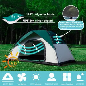 anngrowy Camping Tent 2 Person Instant Family Tent Pop Up Tents for Camping Waterproof Portable Hiking Camp Tent Lightweight Tent for Backpacking Small Tent 4 Season Windproof Quick Compact Dome Tent