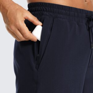 CRZ YOGA Men's 2 in 1 Running Shorts with Liner 9'' Quick Dry Workout Sports Athletic Shorts with Pockets Navy X-Large