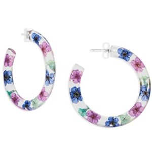 Lucky Brand Dried Flower Hoop Earrings