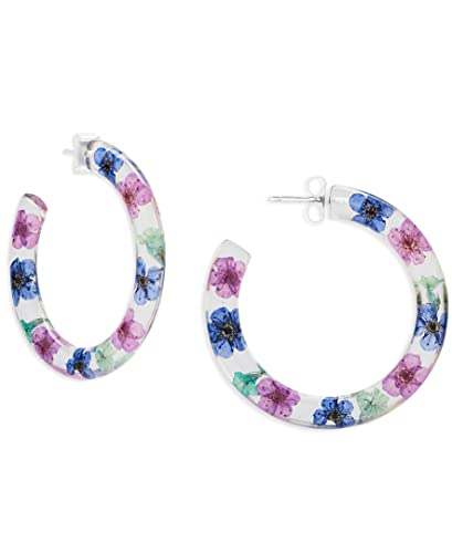 Lucky Brand Dried Flower Hoop Earrings