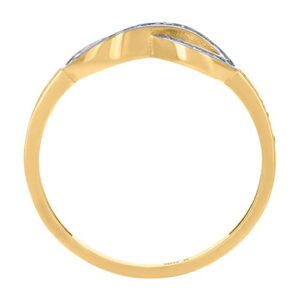 14k Two tone Gold Womens CZ Cubic Zirconia Simulated Diamond Infinity Ring Measures 6mm Wide Jewelry for Women