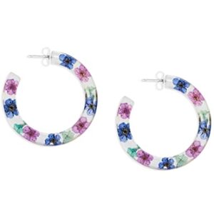 Lucky Brand Dried Flower Hoop Earrings