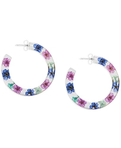 Lucky Brand Dried Flower Hoop Earrings