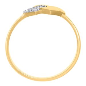 10k Two tone Gold Womens CZ Cubic Zirconia Simulated Diamond Double Love Hearts Ring Measures 7.5mm Long Jewelry for Women