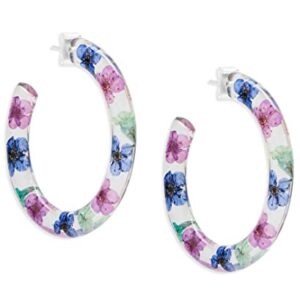 Lucky Brand Dried Flower Hoop Earrings