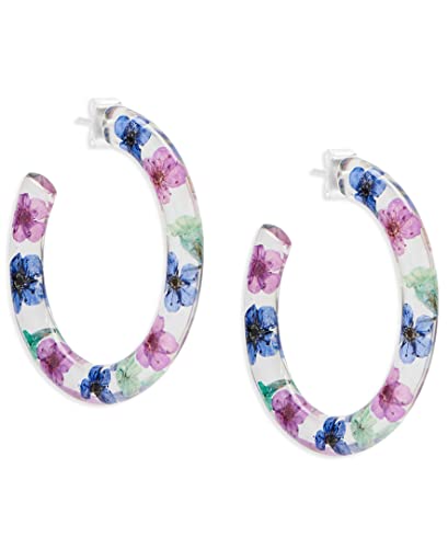 Lucky Brand Dried Flower Hoop Earrings