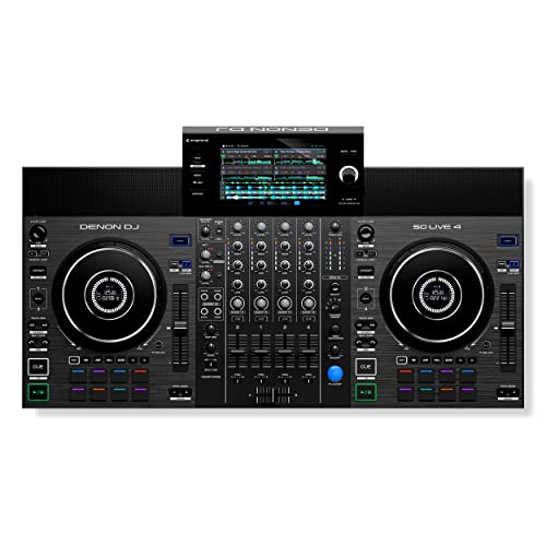 Denon DJ SC LIVE 4 - Standalone DJ Controller, 4-Channel Mixer, Amazon Music Unlimited Streaming, Wi-Fi, Speakers, Serato DJ & Virtual DJ Compatible