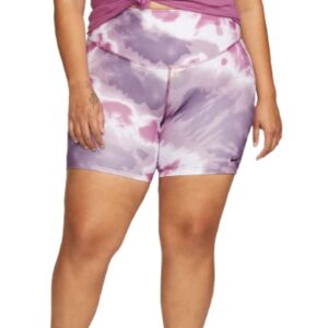 Nike One Women's Mid-Rise 7" Tie-Dye Bike Shorts (Plus Size) (Amethyst Wave, 3X)