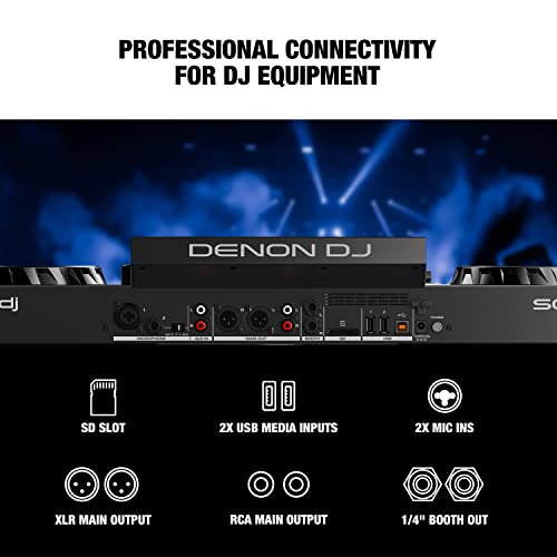 Denon DJ SC LIVE 4 - Standalone DJ Controller, 4-Channel Mixer, Amazon Music Unlimited Streaming, Wi-Fi, Speakers, Serato DJ & Virtual DJ Compatible