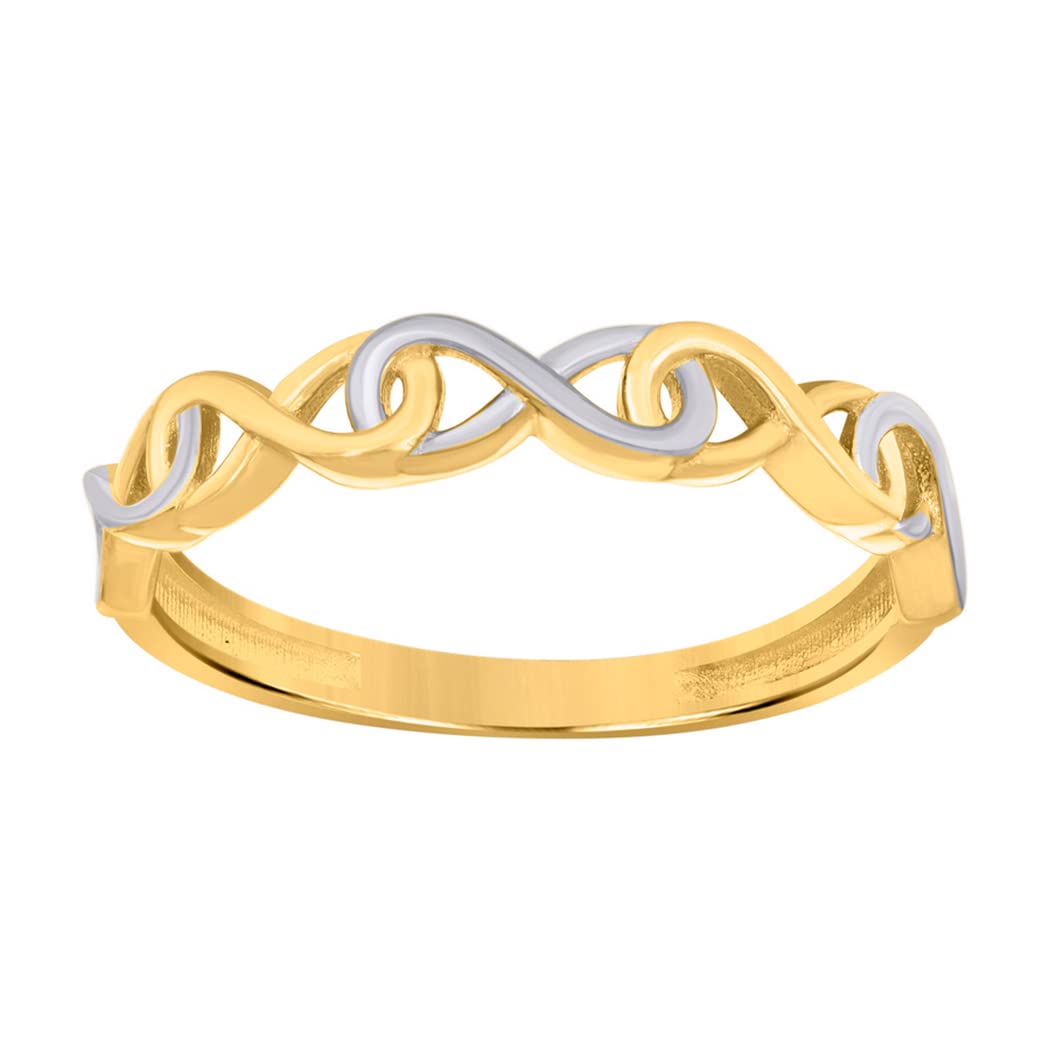 14k Two tone Gold Womens Infinity Ring Measures 3.7mm Wide Jewelry for Women