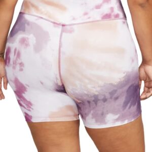 Nike One Women's Mid-Rise 7" Tie-Dye Bike Shorts (Plus Size) (Amethyst Wave, 3X)