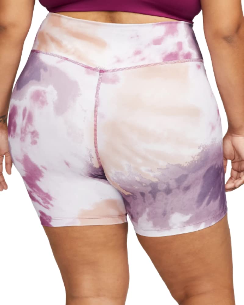 Nike One Women's Mid-Rise 7" Tie-Dye Bike Shorts (Plus Size) (Amethyst Wave, 3X)