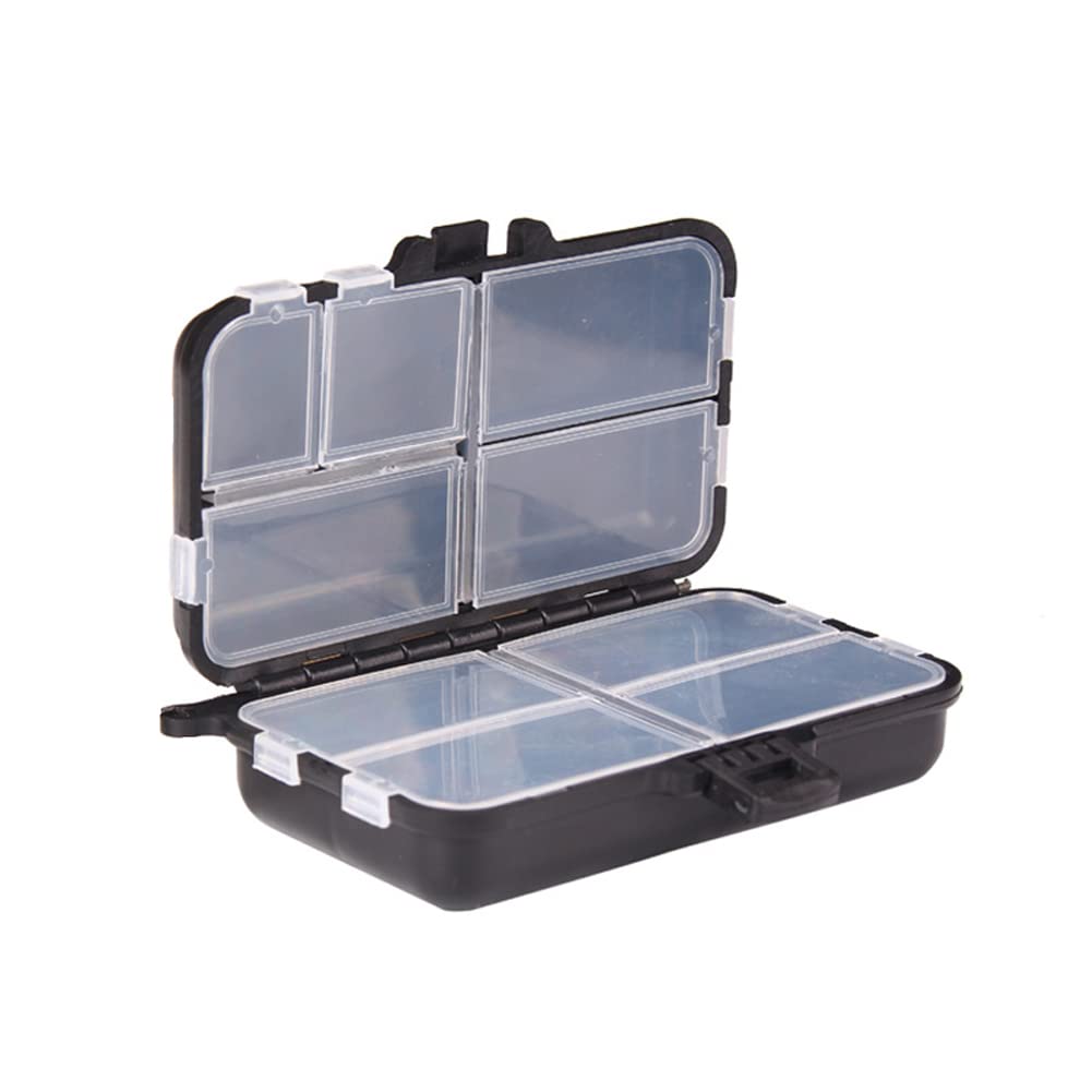 1 Piece Fishing Lure Box Fishing Tackle Box Fishing Bait Box Floating Fish Lure Storage Box 9 Compartments Fishing Storage Box Plastic Containers Case, Black