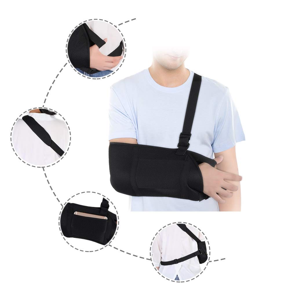 Tiiyee Shoulder Abduction Sling, Shoulder Immobilizer Rotator Cuff Support Brace Comfortable Rotator Cuff Support Brace for Shoulder Injury Men Women Broken Fracture