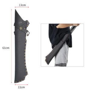 FENJANER Archery Arrow Quiver Archery Back Arrow Quiver Holder PU Leather Archery Quiver with Belt Clip for Field and Practice (Black)