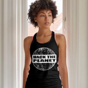 Hack The Planet Racerback Tank - Funny IT Tank - Hacker Workout Tank - Gray, L