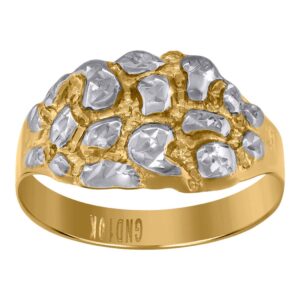 10k two tone gold womens nugget fashion ring jewelry for women