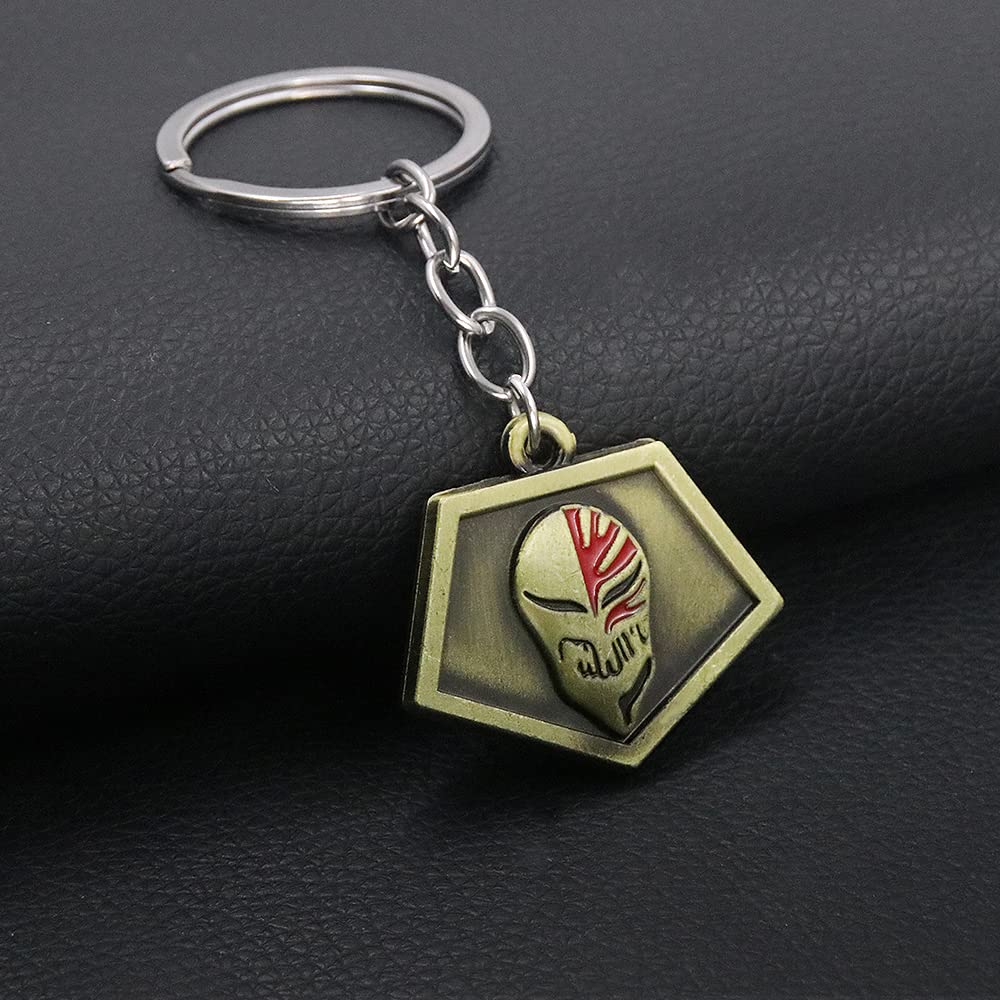 Ichigos Soul Reaper Badge Keychain - Ichigo Hollow Mask Charm Chain - Christmas Anime Cosplay Gifts for Women Men and Fans