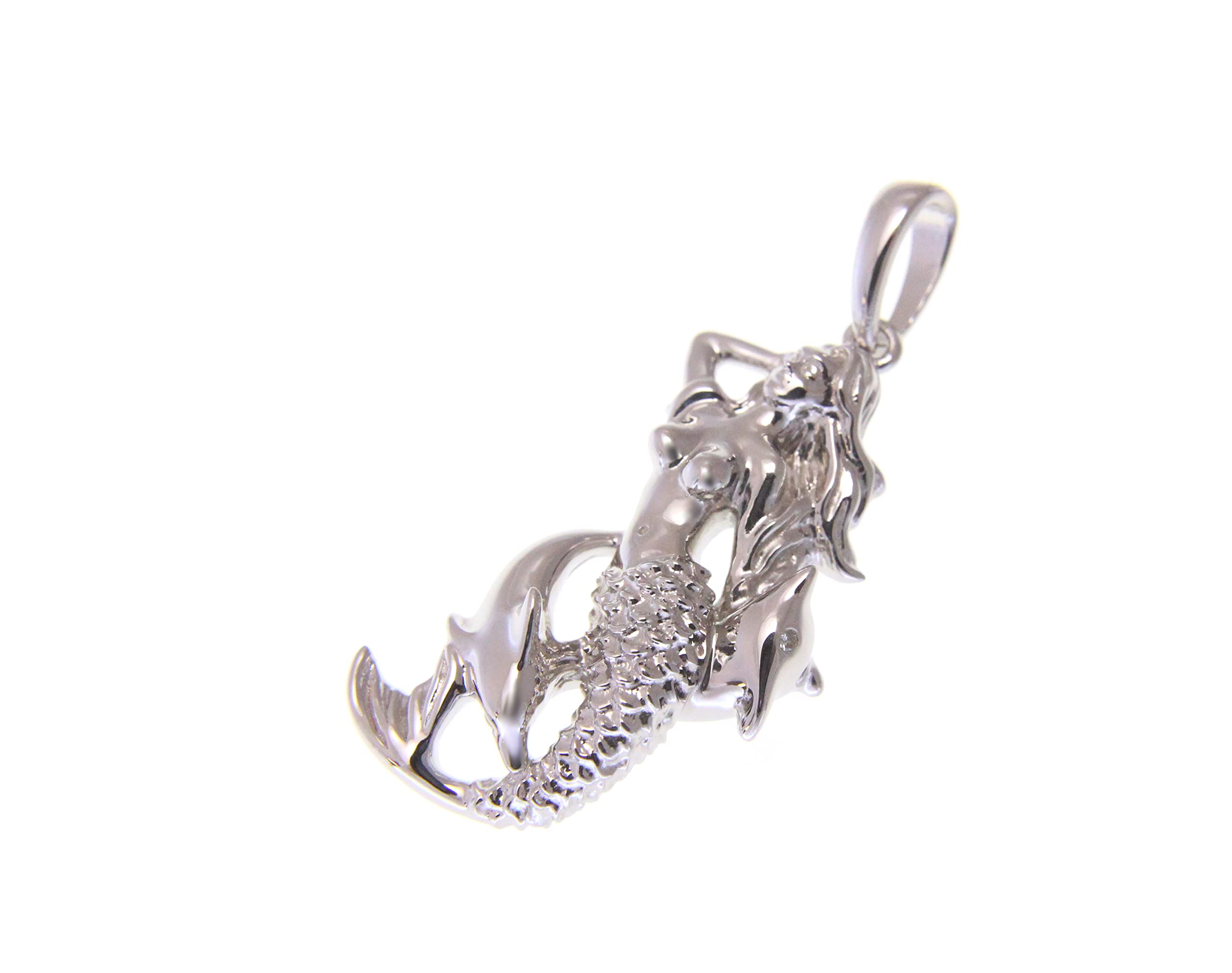 925 sterling silver Hawaiian shinny dolphin mermaid pendant