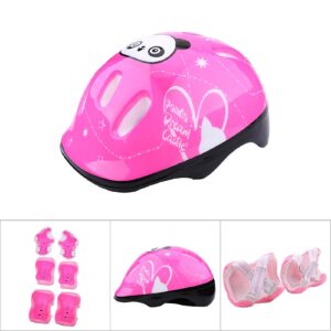 Kids Bike Helmet, Toddler Helmet for Ages 3-8 Boys Girls with Sports Protective Gear Set for Skateboard Cycling Scooter Rollerblading(Pink)