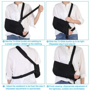 Tiiyee Shoulder Abduction Sling, Shoulder Immobilizer Rotator Cuff Support Brace Comfortable Rotator Cuff Support Brace for Shoulder Injury Men Women Broken Fracture