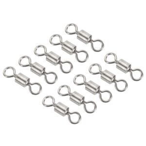 PATIKIL Fishing Barrel Swivels, 40 Pack 125LBS Copper Rolling Hook Line Connector Terminal Tackle for Saltwater Freshwater Fishing, Silver