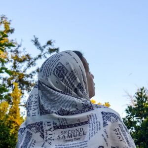 Protection Christian Prayer Shawl - Prayer Scarf with Bible Verses about God's Protection, Off- White Meditation Shawl, Unique Christian Gifts