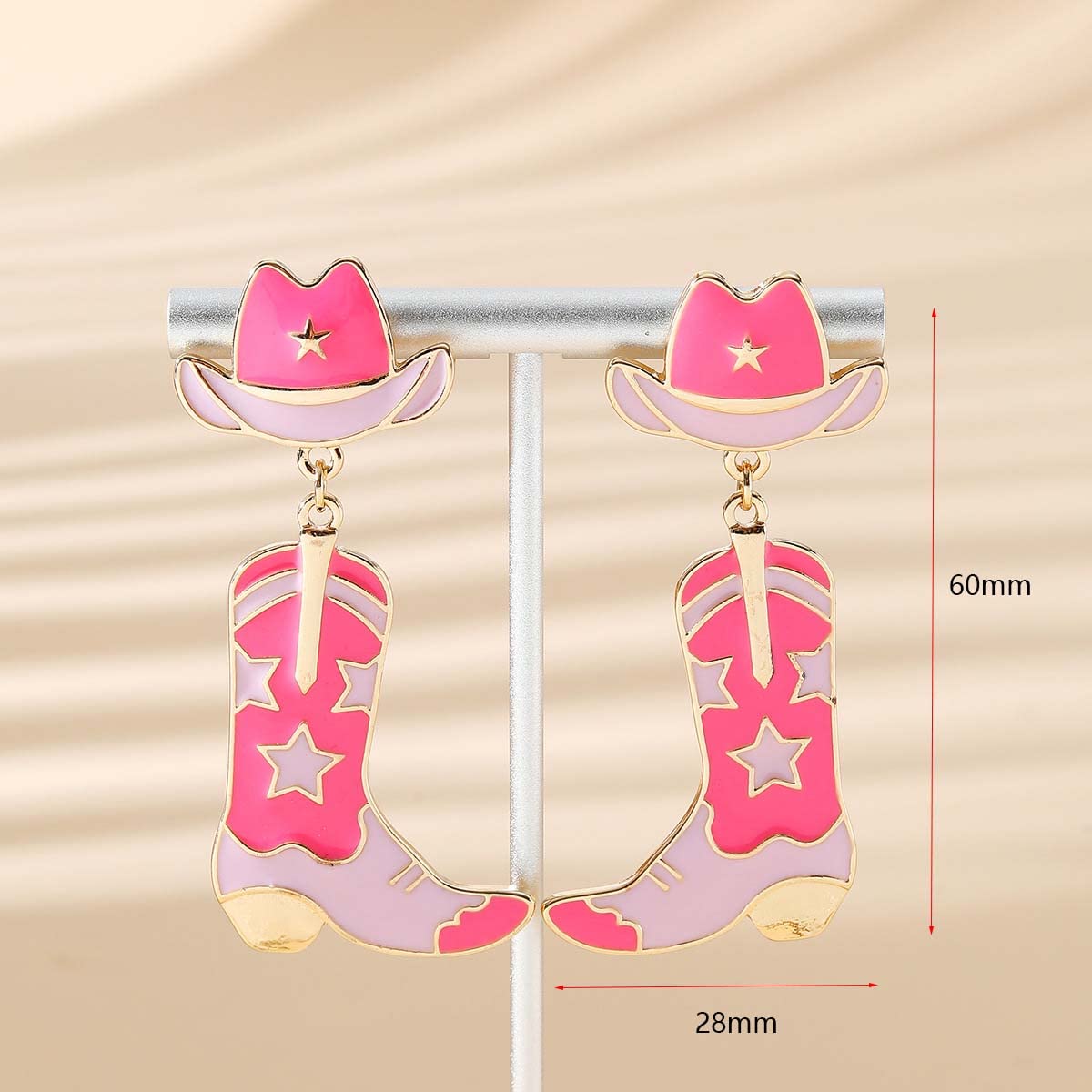 MOEPAPA Cowboy Boot Hat Earrings Cowgirl Dangling Earrings Jewelry for Women Girls Hypoallergenic Western Country Dangle Earrings Handmade Cute Nashville