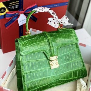 Genuine Green Crocodile Alligator Leather handbag, Crocodile Women Tote, Alligator Women Purse, Lady Bags