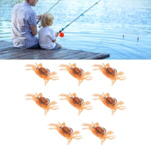 Artificial Crab Bait, 13cm Lifelike Crab Soft Bait Lure Portable 8 Pcs Freshwater Fishing Tackle (Orange Yellow)