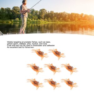 Artificial Crab Bait, 13cm Lifelike Crab Soft Bait Lure Portable 8 Pcs Freshwater Fishing Tackle (Orange Yellow)