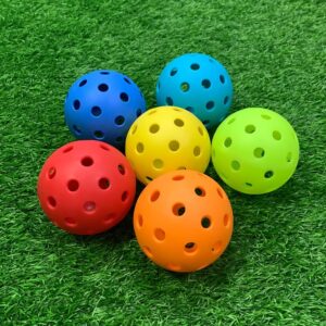 Hofimeta 12 Pack 40-Holes Practice Pickleball Balls Play for Outdoor Indoor, Sports Game Pickle Balls (red)