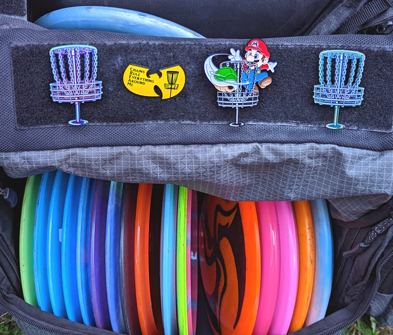 HYZER HOUND DISCS Disc Golf Bag Pins | Add Swag to Your Bag | Disc Golf Accessories for Men & Women | Disc Golf Lapel Pin for Bags, Hats, and Carts | Disc Golf Gifts for Disc Golfers (Mario)