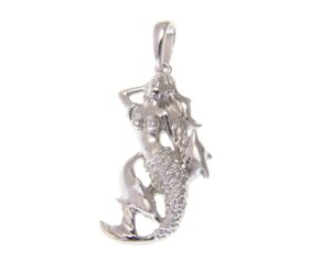 925 sterling silver hawaiian shinny dolphin mermaid pendant