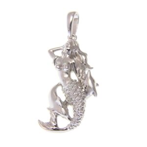 925 sterling silver Hawaiian shinny dolphin mermaid pendant