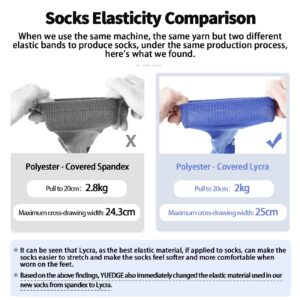 YUEDGE Men's Hiking Socks Moisture Wicking Cushioned Mens Socks Thick Tall Athletic Socks Padded Work Boot Socks For Men Size 6-9