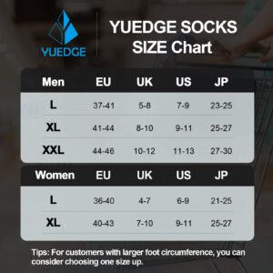 YUEDGE Men's Hiking Socks Moisture Wicking Cushioned Mens Socks Thick Tall Athletic Socks Padded Work Boot Socks For Men Size 6-9