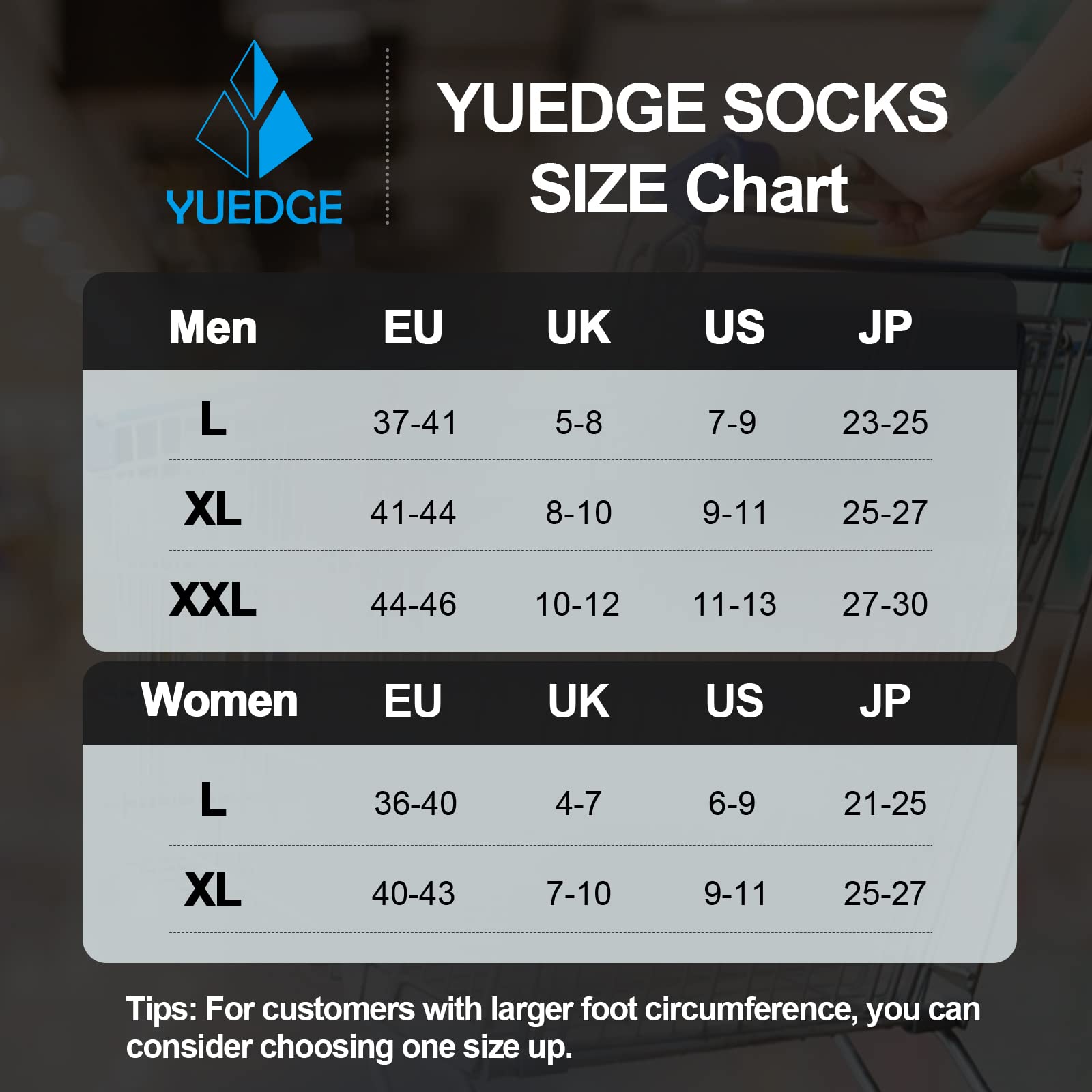 YUEDGE Men's Hiking Socks Moisture Wicking Cushioned Mens Socks Thick Tall Athletic Socks Padded Work Boot Socks For Men Size 6-9