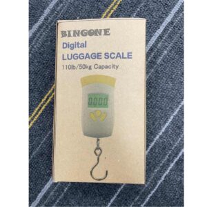 BINGONE Digital Hanging Fishing Scale, Portable Hanging Hook Scale Fishing Scale Luggage LCD Digital Weight Electronic 110lb/50kg for Home and Outdoor